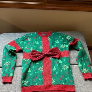 Festive Green and Red Women's Sweater